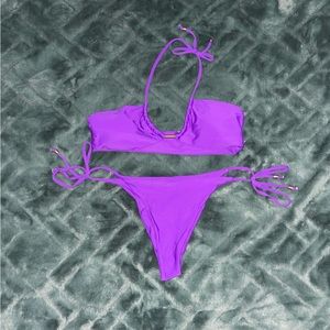 Purple bikini with gold detail